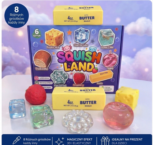SquishLand™ - Zestaw 8 różnych gniotków